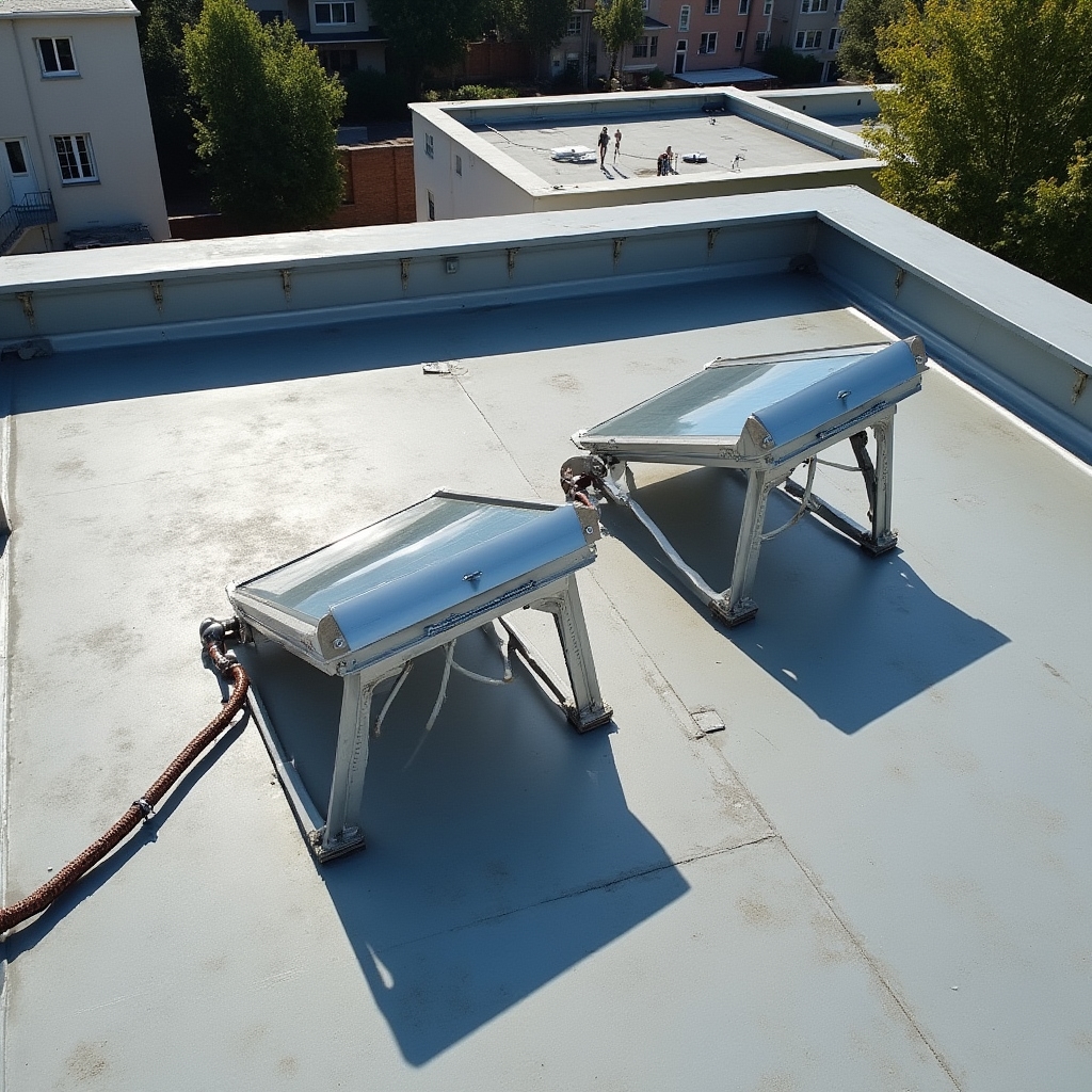 Монтаж на плоской кровле с регулируемым углом