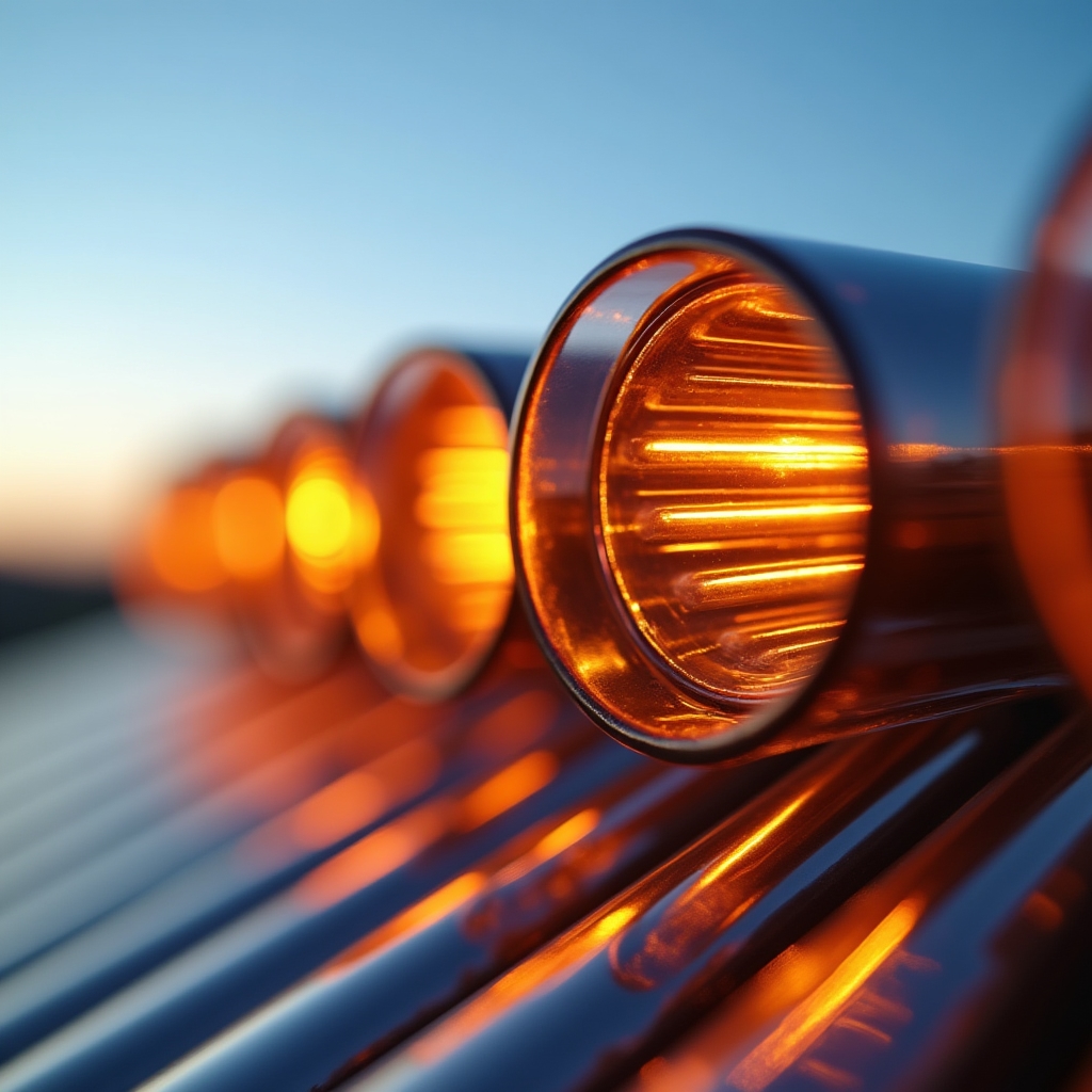 Солнечные лучи поглощаются коллектором